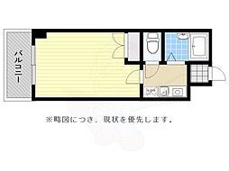 マンション花房 1Kの間取図画像