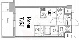 エンクレスト天神LARK 1Kの間取図画像