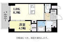 マリアヴィラ高宮 1LDKの間取図画像