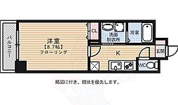 グランディール大濠 1Kの間取図画像