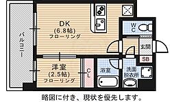 ラエスパシオ箱崎 1DKの間取図画像