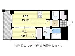 ウェルブライト博多ステーション 1LDKの間取図画像