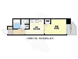 レジディア博多 1DKの間取図画像