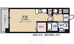 グランフォーレ大名プレミア ワンルームの間取図画像
