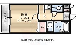 プレデュ・パルク壱番館 1Kの間取図画像