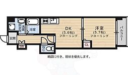 クレストパーク平尾 1DKの間取図画像