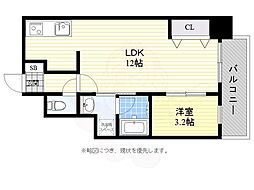 ウインステージ箱崎 1LDKの間取図画像