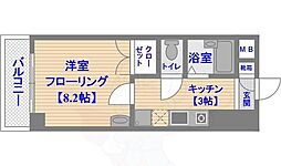 ロイヤル天神南200 1Kの間取図画像