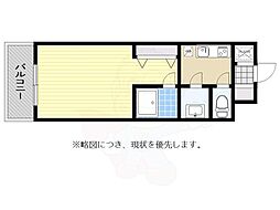 ピュアドームガーランド博多 1Kの間取図画像