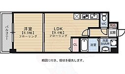 クレベール博多 1LDKの間取図画像