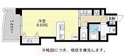 ロイヤルリバービュー ワンルームの間取図画像