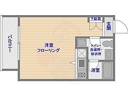 M.フラット薬院 ワンルームの間取図画像