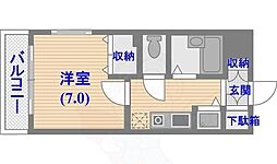 ヨーキハイム大濠 1Kの間取図画像