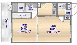 エンクレスト天神南3 2Kの間取図画像