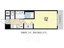 シンフォニア美野島 1Kの間取図画像