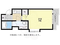 大産スカイマンション平尾 1Kの間取図画像