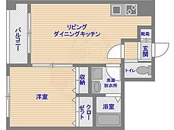 ラフィーネ博多駅前 1LDKの間取図画像