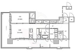 テングッド渡辺通 1LDKの間取図画像