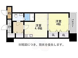 アリビオ天神南 1DKの間取図画像