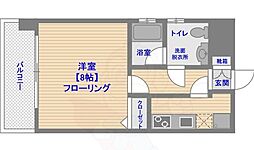 ピュアドームグレース博多 1Kの間取図画像