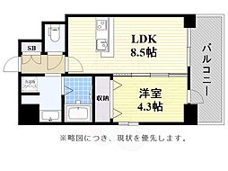 フロッソダリア博多駅前 1LDKの間取図画像