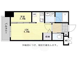 アヴァンティ祇園 1LDKの間取図画像