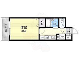 グランディ薬院1 1Kの間取図画像