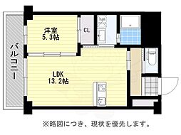 レジデンス住吉 1LDKの間取図画像