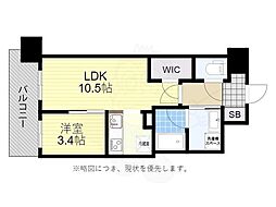 RJRプレシア百年橋 1LDKの間取図画像