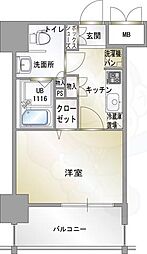 エンクレスト香椎 1Kの間取図画像