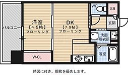 ウィステリア桜坂ヒルズ 1DKの間取図画像