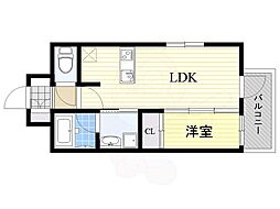 プライムアーバン博多東 1LDKの間取図画像