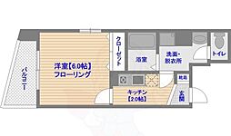アビターレ春吉 1Kの間取図画像