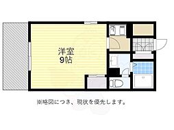 リバーサイドタワー 1Kの間取図画像