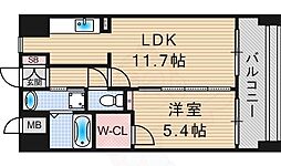 セゾン・ドール貝塚 1LDKの間取図画像