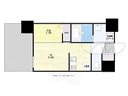 グランフォーレ博多プレミアベイサイド 1DKの間取図画像