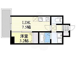 イクシオン美野島 1DKの間取図画像