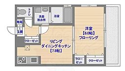レジディア博多2 1LDKの間取図画像