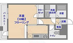 ピュアドームグランテージ博多 1Kの間取図画像