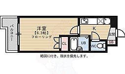マンション花房 1Kの間取図画像