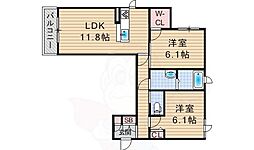 トミーガーデン 2LDKの間取図画像