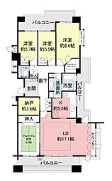 京阪東ローズタウンファインパークC棟 4SLDKの間取図画像