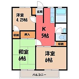 福正ハイツA 3DKの間取図画像