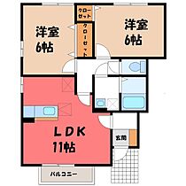 栃木県真岡市荒町2丁目（賃貸アパート2LDK・1階・52.84㎡） その2