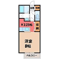 栃木県宇都宮市西川田東町（賃貸アパート1K・2階・30.69㎡） その2