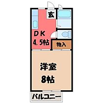 栃木県宇都宮市平松本町（賃貸アパート1K・1階・27.00㎡） その2