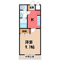 栃木県宇都宮市中岡本町（賃貸アパート1K・2階・29.75㎡） その2