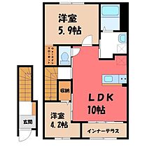 栃木県下都賀郡壬生町大字安塚（賃貸アパート2LDK・2階・53.80㎡） その2