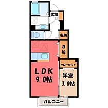 栃木県宇都宮市西川田町（賃貸アパート1LDK・1階・34.23㎡） その2