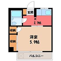 栃木県宇都宮市大曽4丁目（賃貸マンション1K・3階・19.05㎡） その2